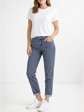 Women’s Striped Jeans Size 4 Casual Straight Leg